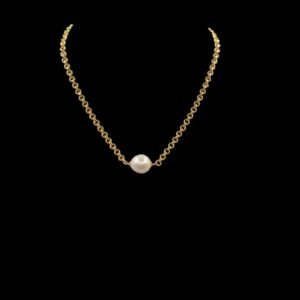 Girocollo maglie tonde in argento 925 con perla scaramazza-modello Nina