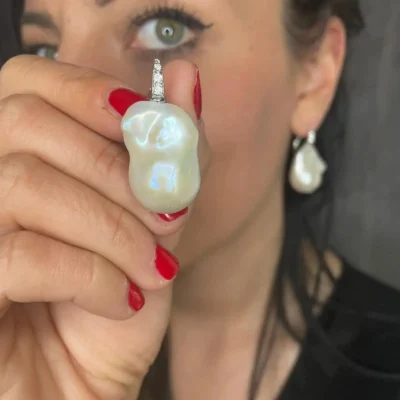 Orecchini perle barocche in argento-modello Arianna - immagine 5