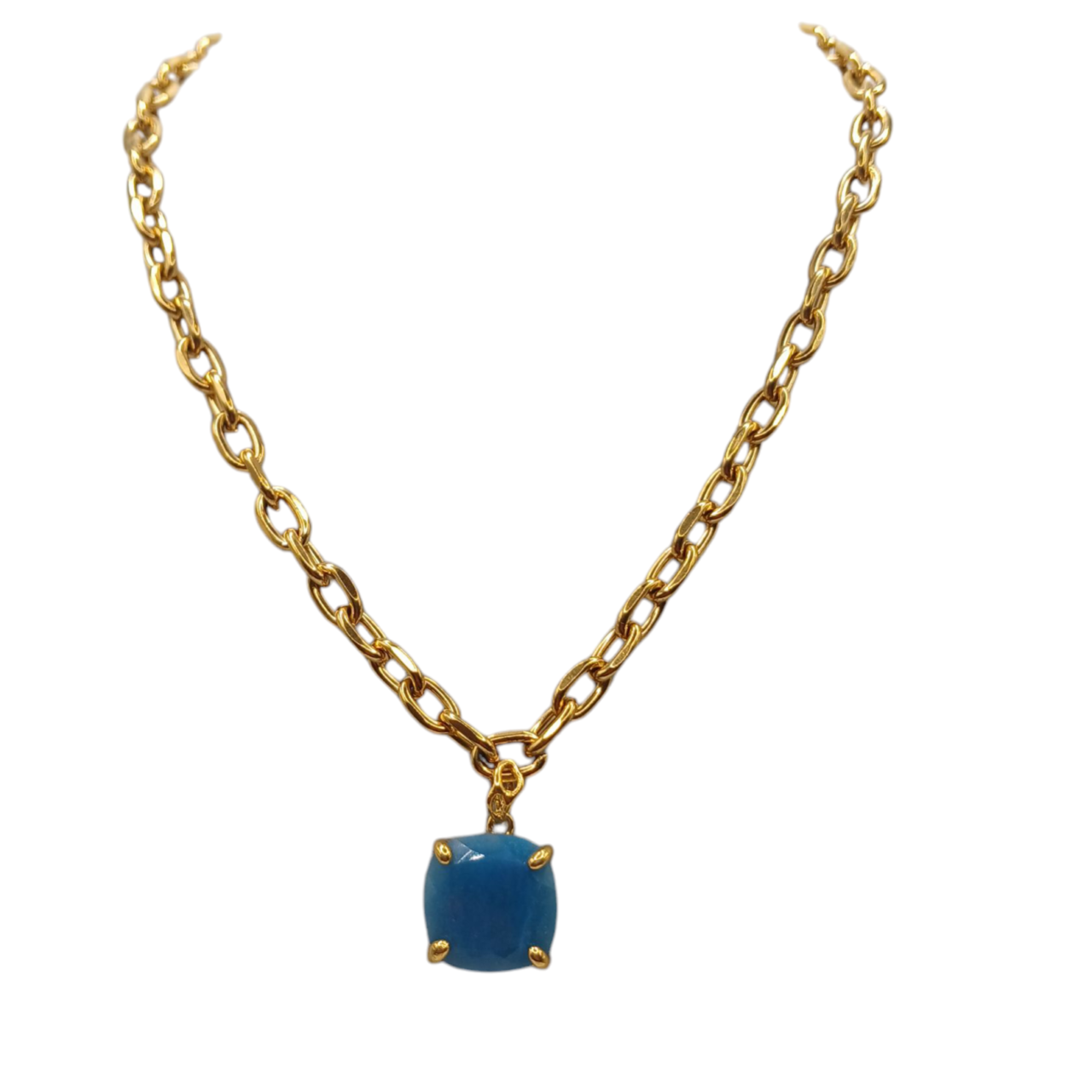 Collana a maglie larghe con pietre naturali-modello Ecate