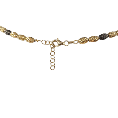 Collana granelli argento dorato ematite -modello Tripoli - immagine 3