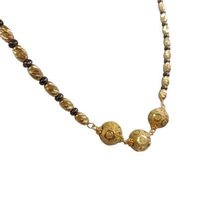Collana granelli argento dorato ematite -modello Monaco - immagine 2