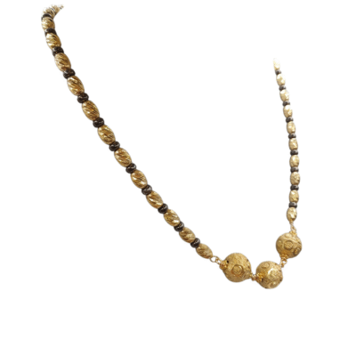 Collana granelli argento dorato ematite -modello Monaco - immagine 3
