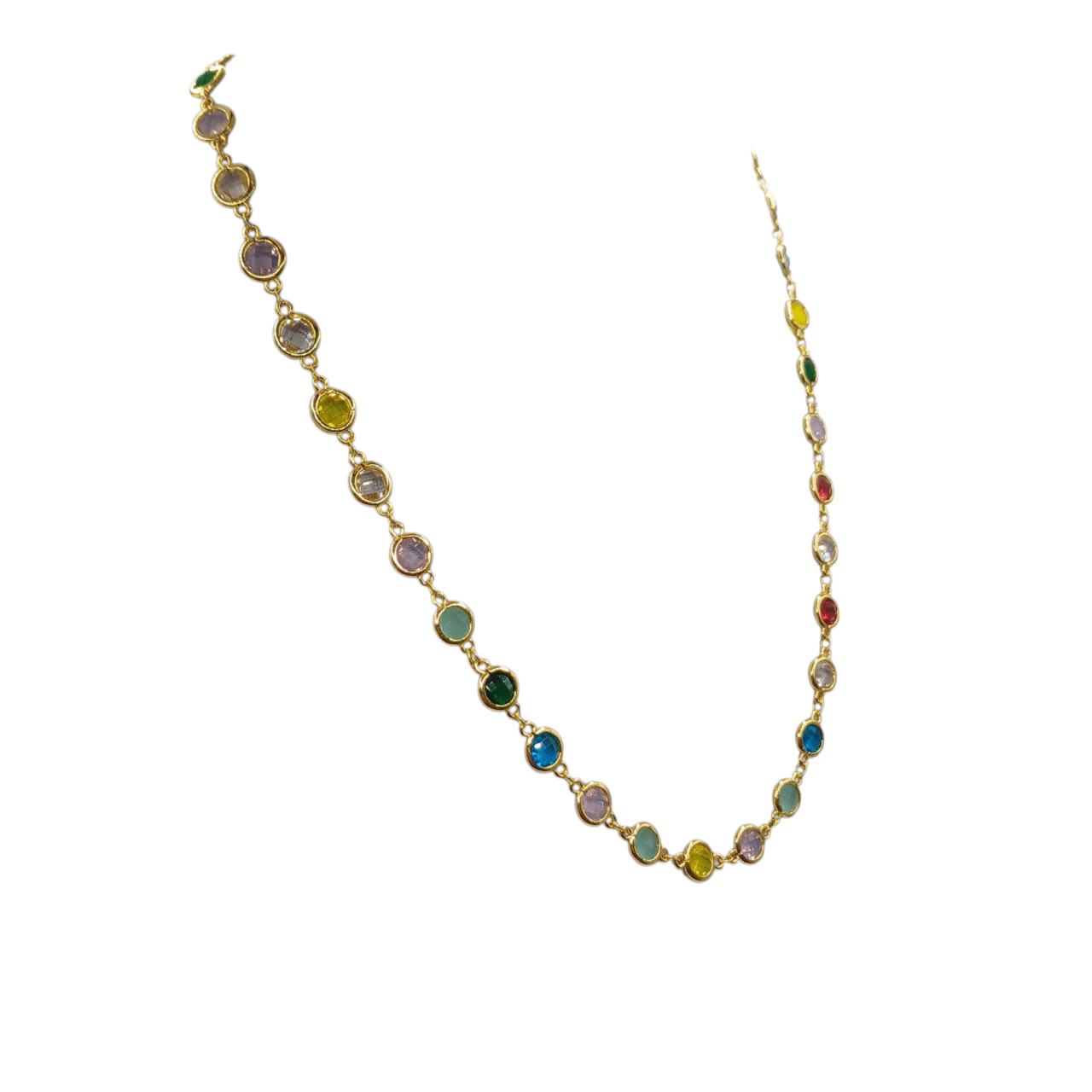 Collana Golden placcato oro giallo Spinello multicolor-modello Londra