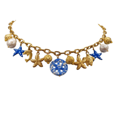 Collana con catena a maglie larghe in acciaio inox anallergico 316 L con ciondoli-modello Los Angeles - immagine 2