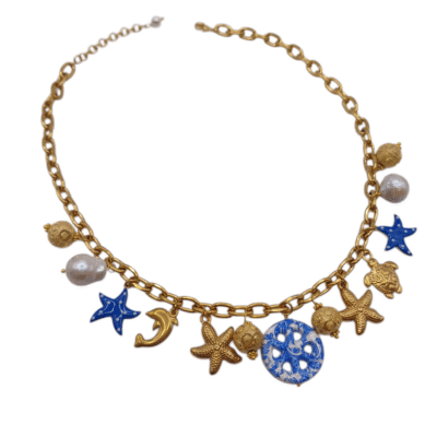 Collana con catena a maglie larghe in acciaio inox anallergico 316 L con ciondoli-modello Los Angeles - immagine 3