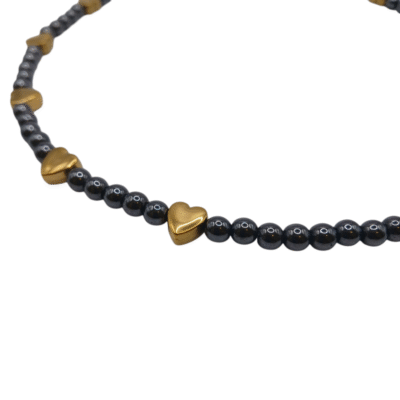 Collana con ematite e cuoricini-modello Bangkok - immagine 2