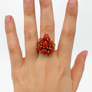 Anello in autentico corallo Mediterraneo-modello 22