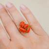 Anello in autentico corallo Mediterraneo-modello 24