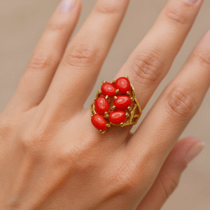 Anello in autentico corallo Mediterraneo-modello 5