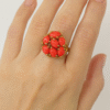 Anello in autentico corallo Mediterraneo pesca-arancione -modello 12