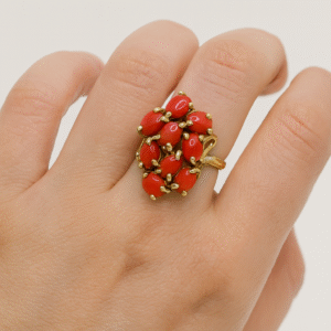 Anello in autentico corallo Mediterraneo-modello 8