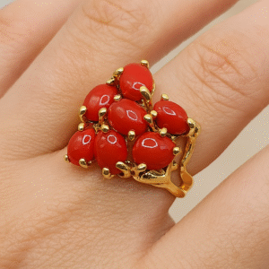 Anello in autentico corallo Mediterraneo-modello 2