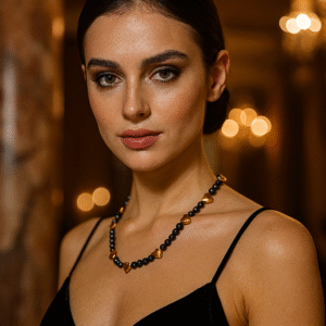 Collana con ematite e cuoricini-modello Bangkok