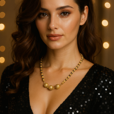 Collana granelli argento dorato ematite -modello Monaco