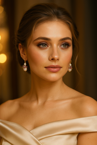 Orecchini con le perle scaramazze e pietre naturali-modello Valentino