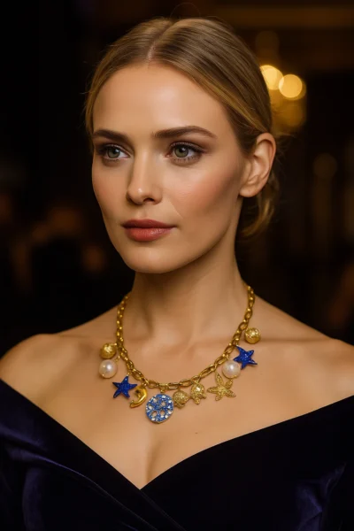 Collana con catena a maglie larghe in acciaio inox anallergico 316 L con ciondoli-modello Los Angeles