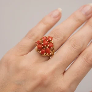 Anello in autentico corallo Mediterraneo-modello 22