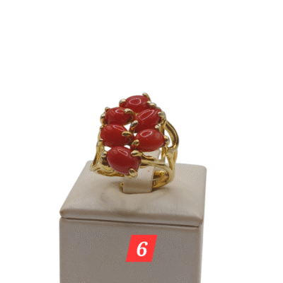 Anello in autentico corallo Mediterraneo-modello 6