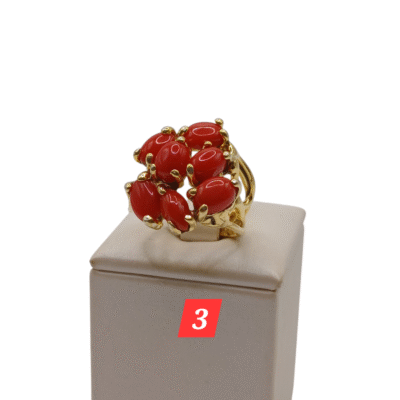 Anello in autentico corallo Mediterraneo-modello 3