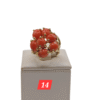 Anello in autentico corallo Mediterraneo pesca-arancione -modello 14