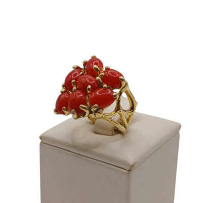 Anello in autentico corallo Mediterraneo-modello 2 - immagine 2