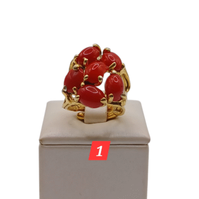 Anello in autentico corallo Mediterraneo-modello 1