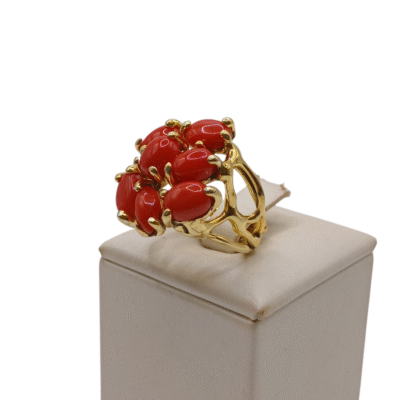 Anello in autentico corallo Mediterraneo-modello 3 - immagine 2