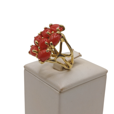Anello in autentico corallo Mediterraneo-modello 7 - immagine 2