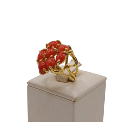 Anello in autentico corallo Mediterraneo-modello 18 - immagine 2