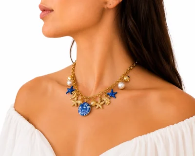 Collana con catena a maglie larghe in acciaio inox anallergico 316 L con ciondoli-modello Los Angeles
