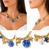 Collana con catena a maglie larghe in acciaio inox anallergico 316 L con ciondoli-modello Los Angeles