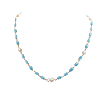 Collana con cristalli e perle scaramazze-modello Isola Itaca - immagine 2