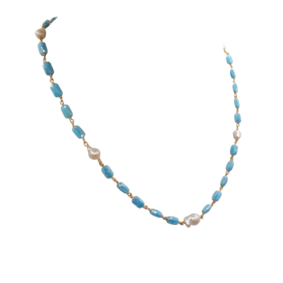 Collana con cristalli e perle scaramazze-modello Isola Itaca - immagine 3