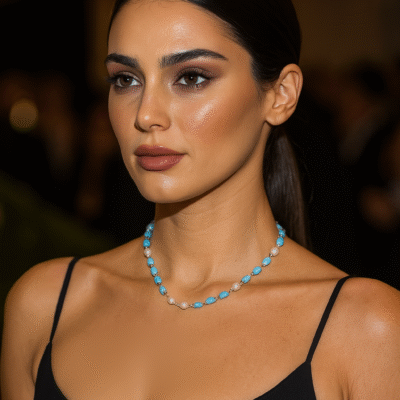 Collana con cristalli e perle scaramazze-modello Isola Itaca