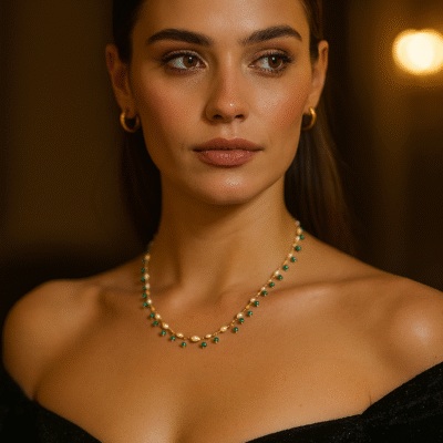 Collana con le perle scaramazze e pietre naturali-Modello Isole Sporadi