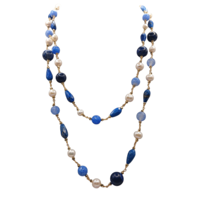 Collana con le pietre naturali e perle-modello Isola Naxos