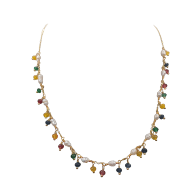 Collana con le perle scaramazze e pietre naturali-Modello Piccole Clicadi - immagine 2
