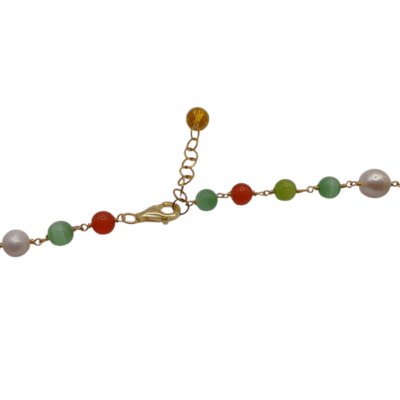 Collana con le pietre in agata e perle di acqua dolce-modello Isola Zante - immagine 3