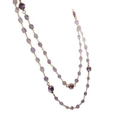 Collana con le pietre e quarzi in Ametista-modello Isola Siro - immagine 3
