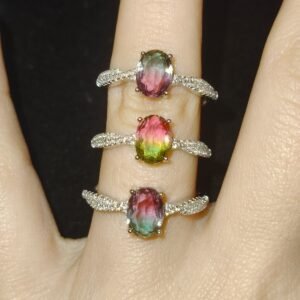 Anello con pietre dure naturali fluorite-modello Mia