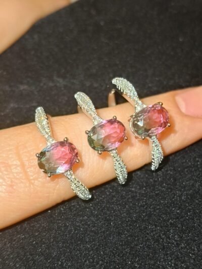 Anello con pietre dure naturali fluorite-modello Mia