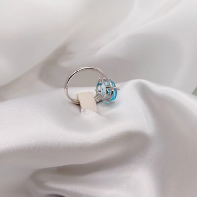 Anello in acquamarina e argento 925-modello Eva - immagine 3