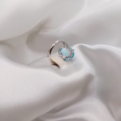 Anello in acquamarina e argento 925-modello Eva - immagine 4