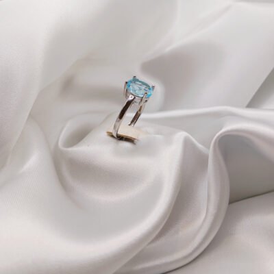 Anello in acquamarina e argento 925-modello Gaia - immagine 2