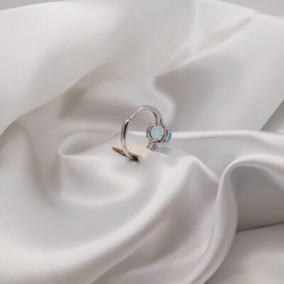 Anello in acquamarina e argento 925-modello Gaia - immagine 3