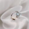 Anello in acquamarina e argento 925-modello Sole