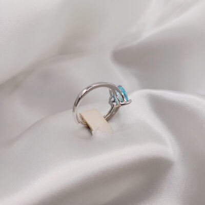 Anello in acquamarina e argento 925-modello Lea - immagine 2