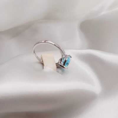 Anello in acquamarina e argento 925-modello Lea - immagine 3