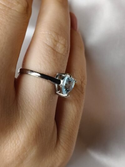 Anello in acquamarina e argento 925-modello Lea - immagine 7