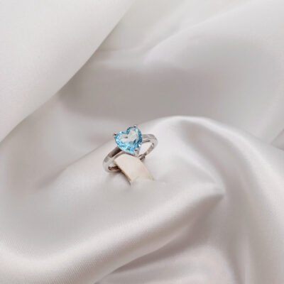 Anello in acquamarina e argento 925-modello Lea